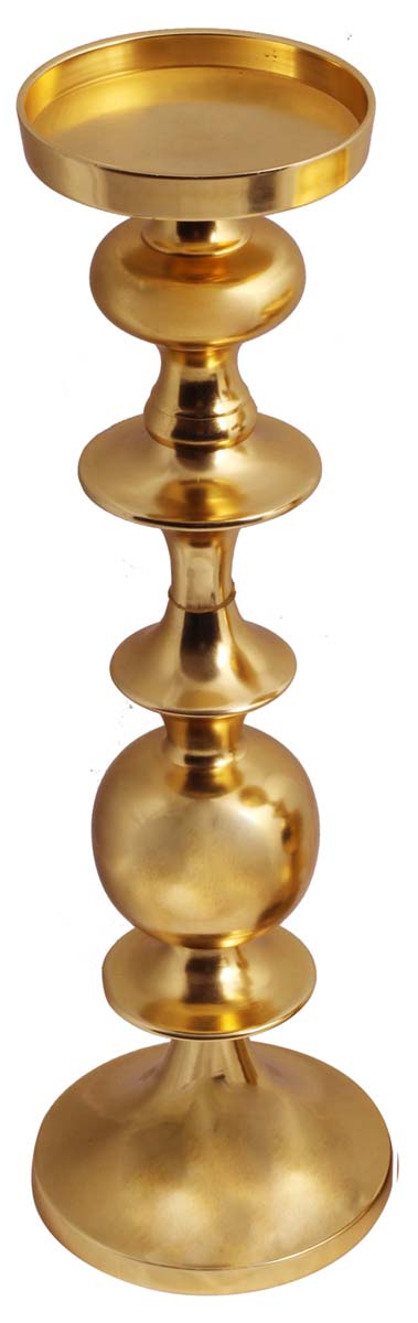 20” Aluminum Taper Candle-Holder – Golden Finish – Wholesale Vintage-Look Décor / Housewarming Gifts
